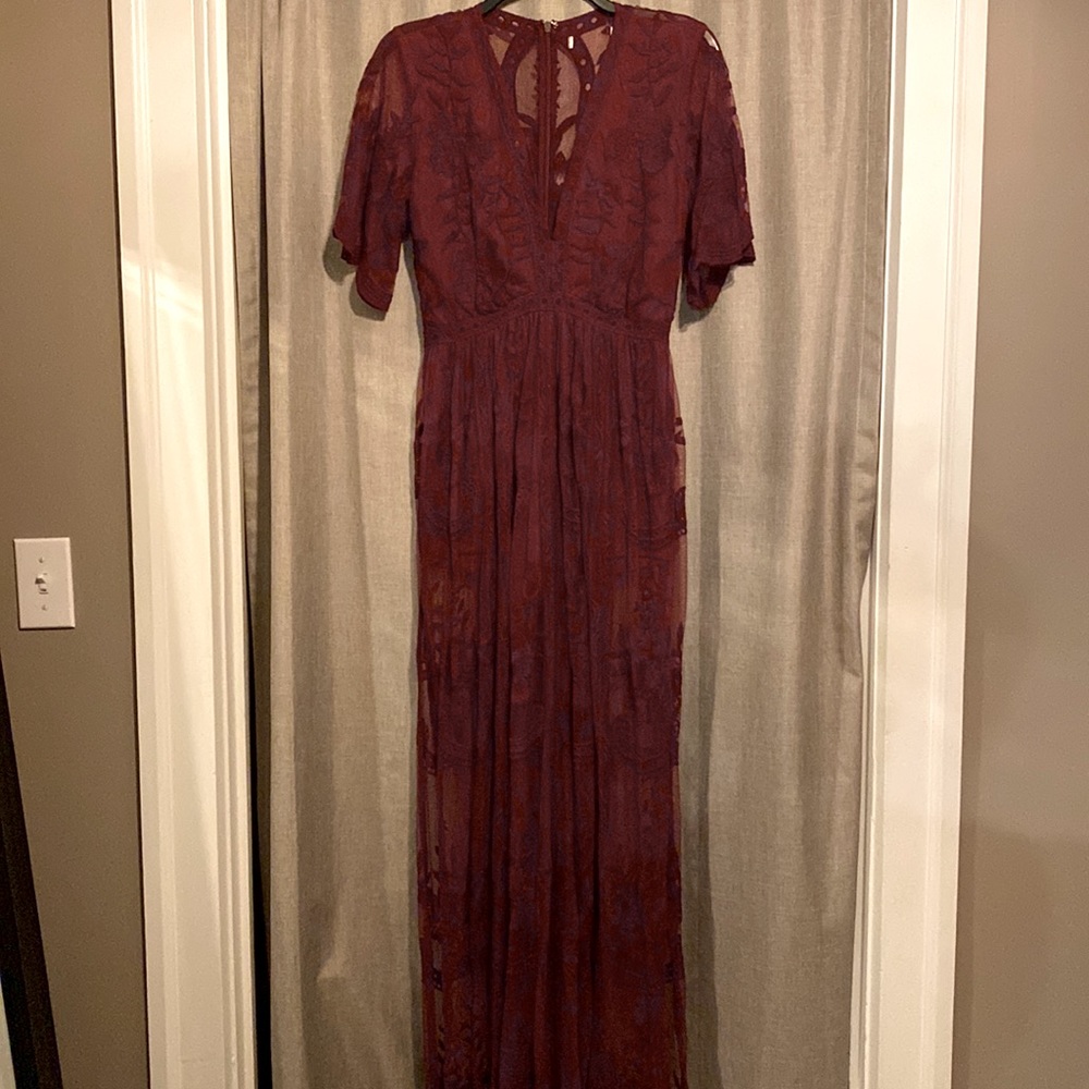 Honey Punch Lace maxi romper dress
